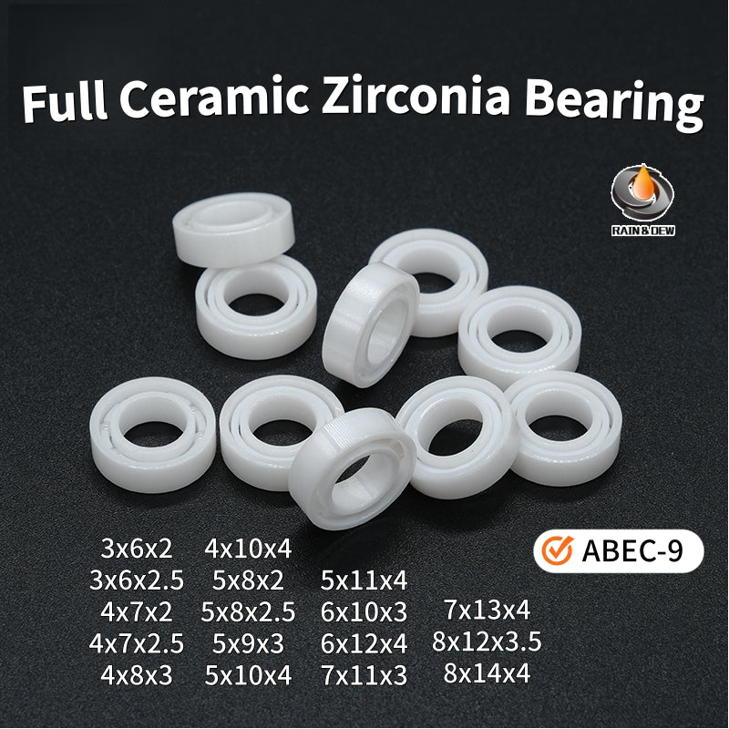 2Pcs 3x6x2 3x6x2.5 4x7x2 4x7x2.5 4x8x3 4x10x4 5x8x2 5x8x2.5 Full Ceramic Zirconia Bearing ABEC-9 Fishing Reel Bearing