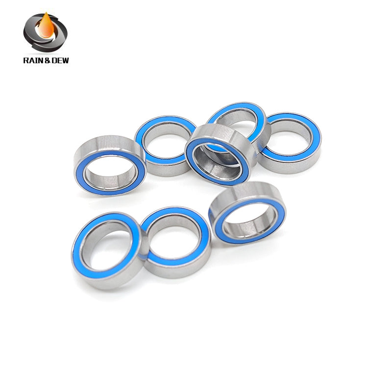 10PCS High-Precision ABEC-7  S6700RS-Blue  10x15x4mm Stainless Steel Body & Blue Rubber Seals for Fishing Equipment