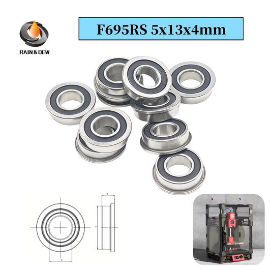 F695 2RS 5x13x4mm ABEC-7 Flanged Ball Bearings for VORON Trident / 2.4 / 1.8 / 2.2 / M4 3D Printer Replacement Parts