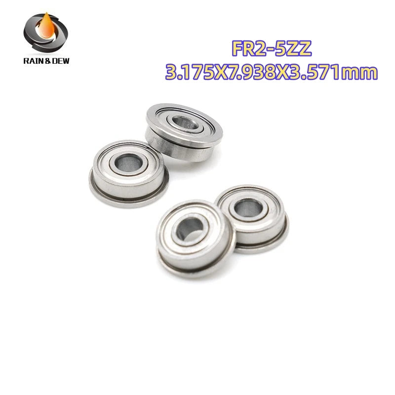 10Pcs  FR168ZZ  6.35x9.525x3.175mm,  FR144ZZ  3.175X6.35X2.779mm,   FR156ZZ 4.762X7.938X3.175mm Flange Ball Bearing ABEC-9