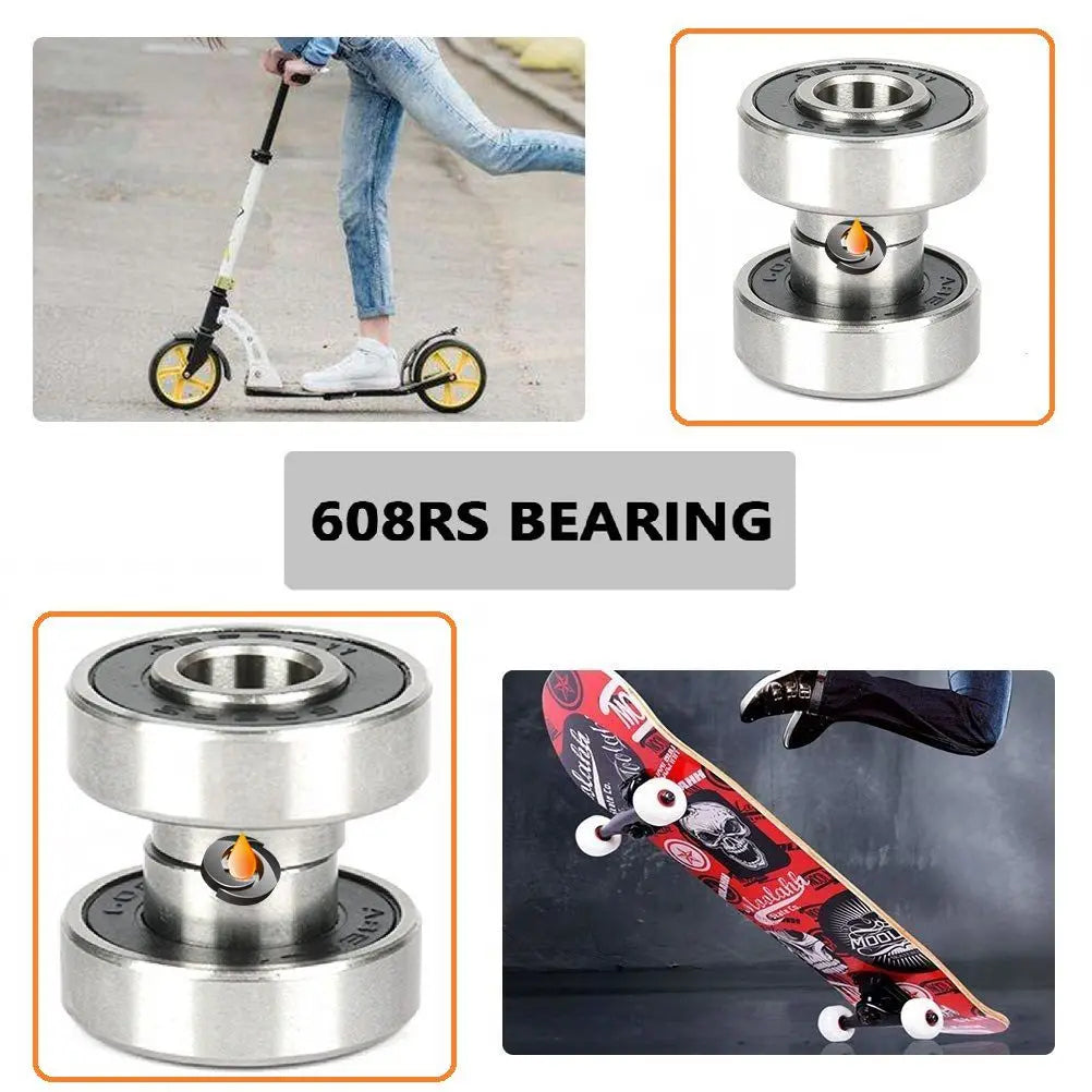 8Pcs 608 RS Bearing 8x22x7 mm  ABEC-11  Integrated spacer Bearing 608 Skateboard Longboard Bearing danceboard bearing