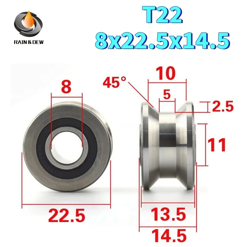 1/2PCS 8x22.5x14.5 mm T22-8225145 Bearing Sealed Ball Bearing Replacement for Generator, Alternator & Industrial Equipment