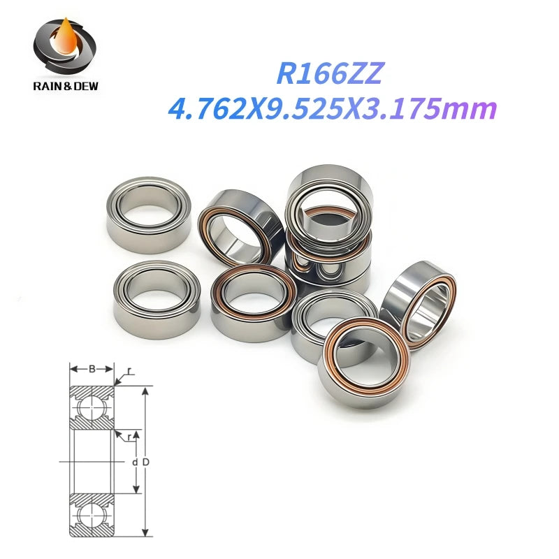 5/10pcs Inch Bearings Deep Groove Ball Bearings R2ZZ R3ZZ R4ZZ R6ZZ R8ZZ R144ZZ R166ZZ R168ZZ R1810ZZ