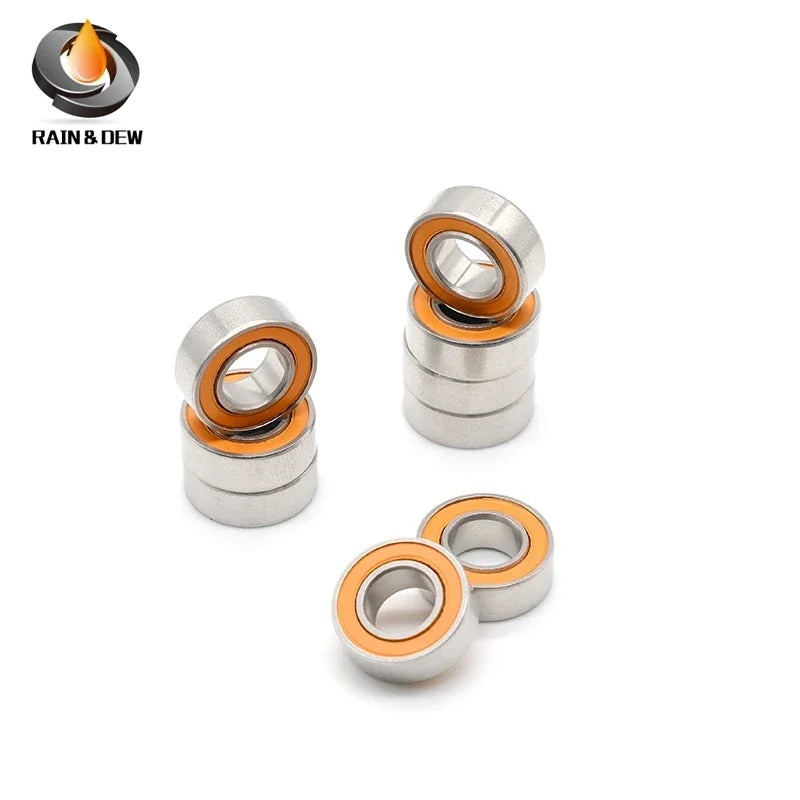 695-2RS Bearing ABEC-7 10PCS 5x13x4 mm Miniature 695RS Ball Bearings 619/5RS Z2V1 Orange Sealed bearing 695 2RS