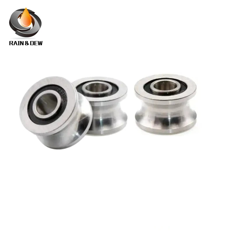 1PCS/2PCS U22 8x22.5x14.5 mm Bearing Pulley U-groove Groove Roller with 12mm Diameter Track Wheel
