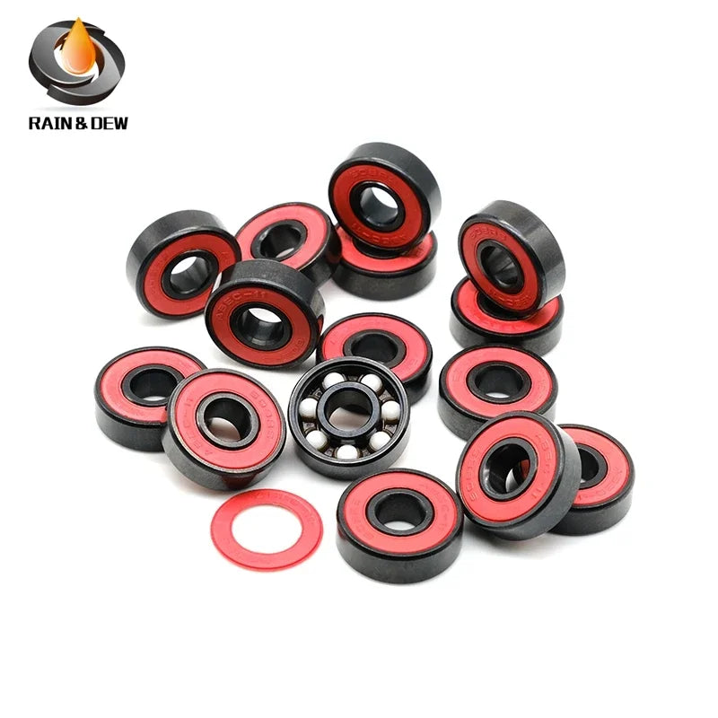8Pcs 608 2RS Hybrid Ceramic Bearing ABEC-11 8x22x7 mm Skateboard Spinner Ceramic Nitride Pro Series 608 Ceramic Ball Bearings