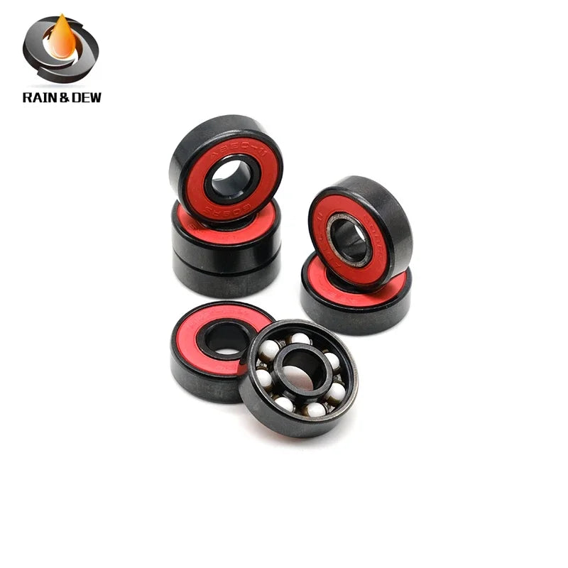 8Pcs 608 2RS Hybrid Ceramic Bearing ABEC-11 8x22x7 mm Skateboard Spinner Ceramic Nitride Pro Series 608 Ceramic Ball Bearings