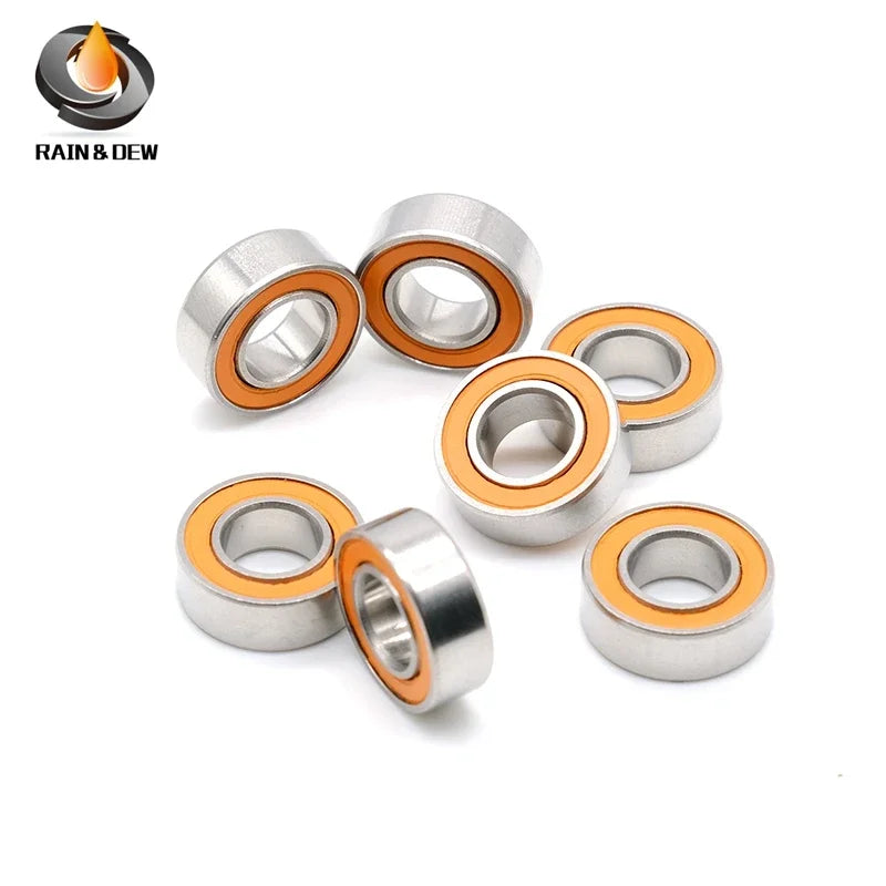 695-2RS Bearing ABEC-7 10PCS 5x13x4 mm Miniature 695RS Ball Bearings 619/5RS Z2V1 Orange Sealed bearing 695 2RS