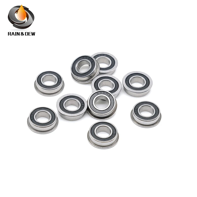 F698-2RS Bearing 8x19x6mm ( 10 PCS ) ABEC-7 Miniature Flanged F698RS Ball Bearings RF-1980DD