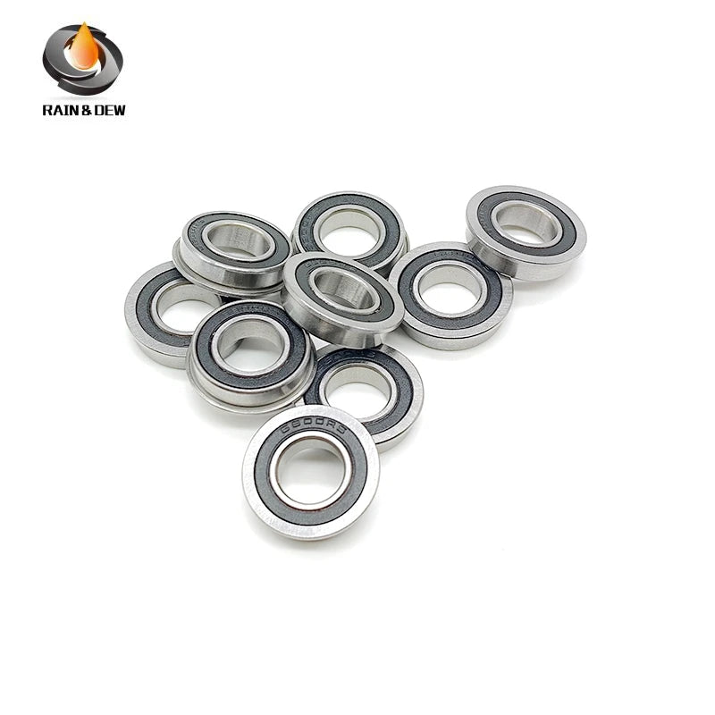 10PCS F6800RS 10X19X5 mm Double Rubber Cover Flange Ball Bearing Deep Groove Ball bearing 10×19×5mm
