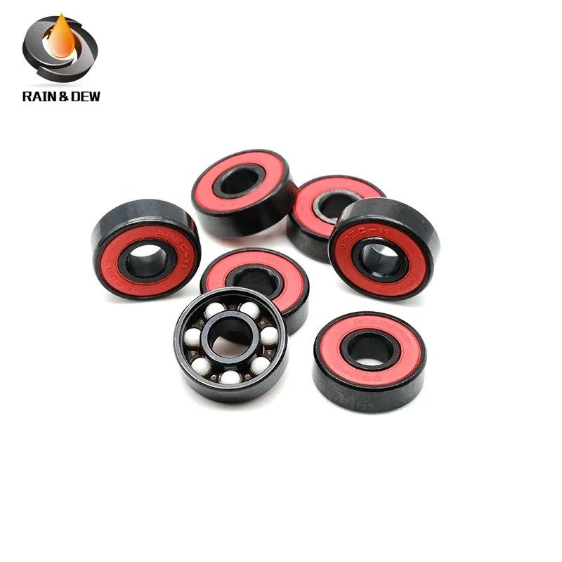 8Pcs 608 2RS Hybrid Ceramic Bearing ABEC-11 8x22x7 mm Skateboard Spinner Ceramic Nitride Pro Series 608 Ceramic Ball Bearings