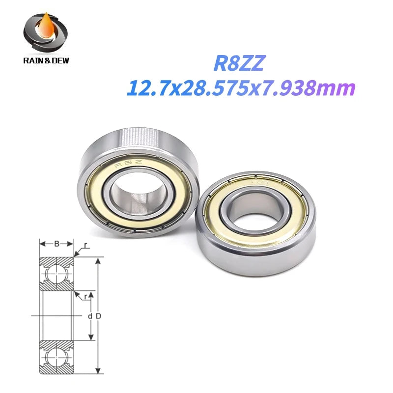 5/10pcs Inch Bearings Deep Groove Ball Bearings R2ZZ R3ZZ R4ZZ R6ZZ R8ZZ R144ZZ R166ZZ R168ZZ R1810ZZ
