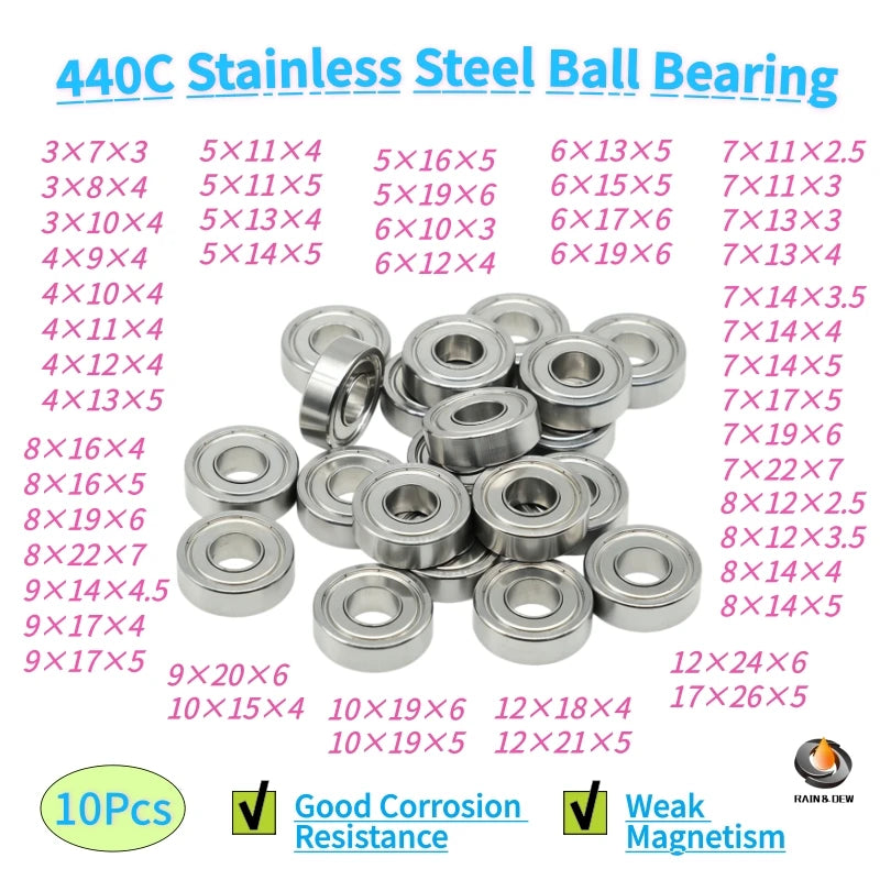 10PCS S684ZZ 4x9x4 mm Stainless Steel Bearing ABEC-9 SMR104ZZ SMR115ZZ SMR126ZZ SMR137ZZ SMR148ZZ S693ZZ S6901ZZ S6700ZZ S683ZZ