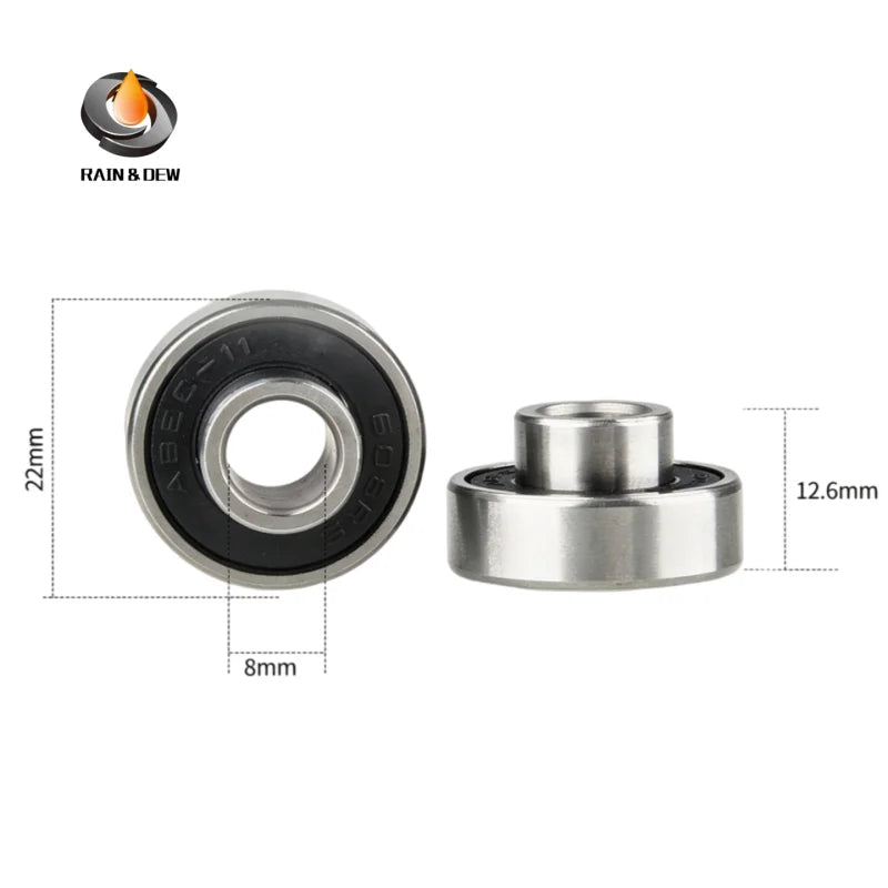8Pcs 608 RS Bearing 8x22x7 mm  ABEC-11  Integrated spacer Bearing 608 Skateboard Longboard Bearing danceboard bearing