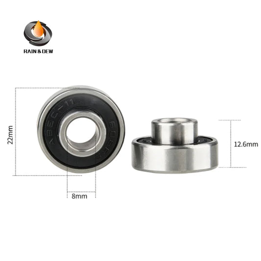 8Pcs 608 RS Bearing 8x22x7 mm  ABEC-11  Integrated spacer Bearing 608 Skateboard Longboard Bearing danceboard bearing