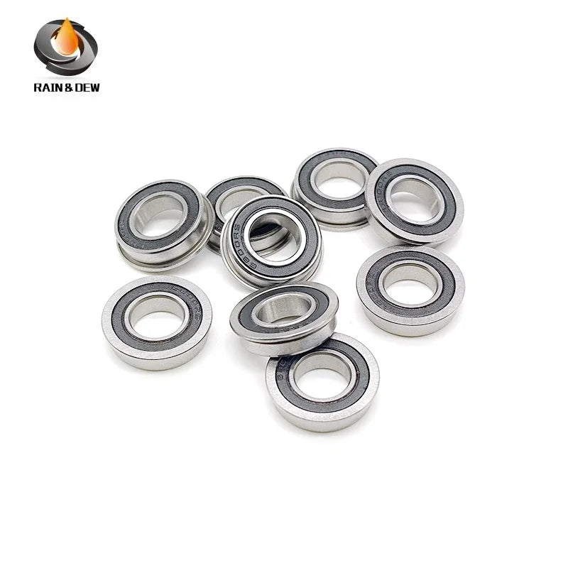 10PCS F6800RS 10X19X5 mm Double Rubber Cover Flange Ball Bearing Deep Groove Ball bearing 10×19×5mm