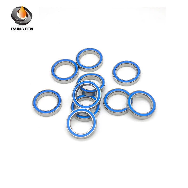 10PCS 6702RS 15X21X4 mm Bearing ABEC-7  Chrome Steel Ball Bearings With Blue Rubber Seal