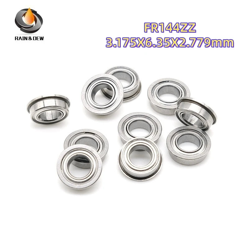 10Pcs  FR168ZZ  6.35x9.525x3.175mm,  FR144ZZ  3.175X6.35X2.779mm,   FR156ZZ 4.762X7.938X3.175mm Flange Ball Bearing ABEC-9
