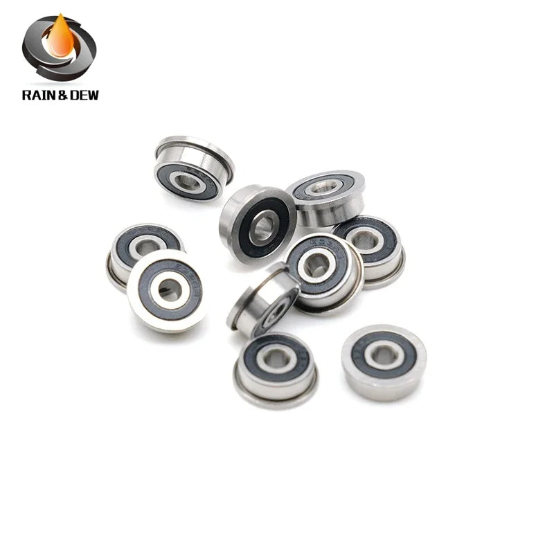 10PCS F624-2RS  4X13X5 mm Bearing ABEC-7 Miniature Flanged F624RS Ball Bearings RF-1340DD