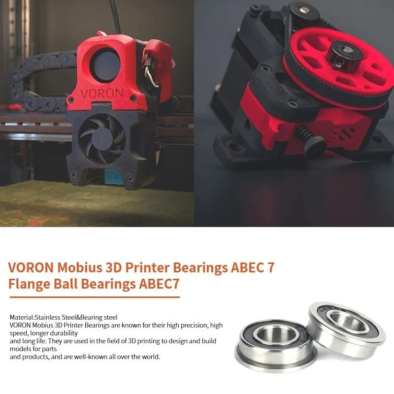 10Pcs F688 2RS Bearing  8x16x5 mm  ABEC-7 Flanged Miniature F688 RS Ball Bearings F688RS For  3D Printer