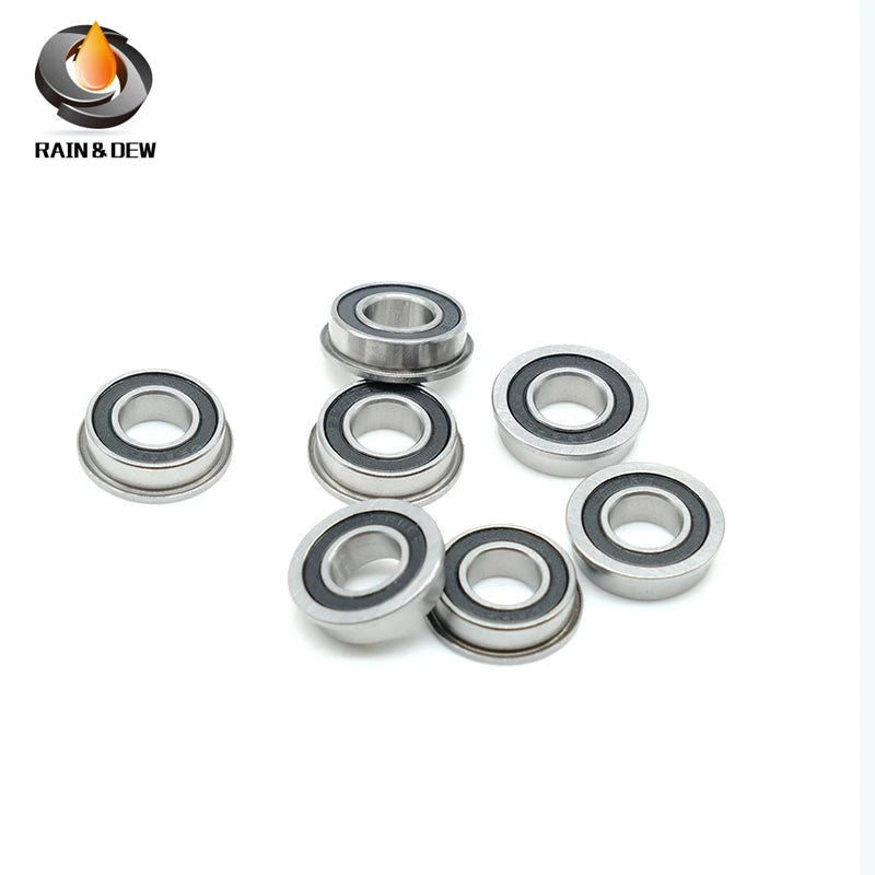 F698-2RS Bearing 8x19x6mm ( 10 PCS ) ABEC-7 Miniature Flanged F698RS Ball Bearings RF-1980DD