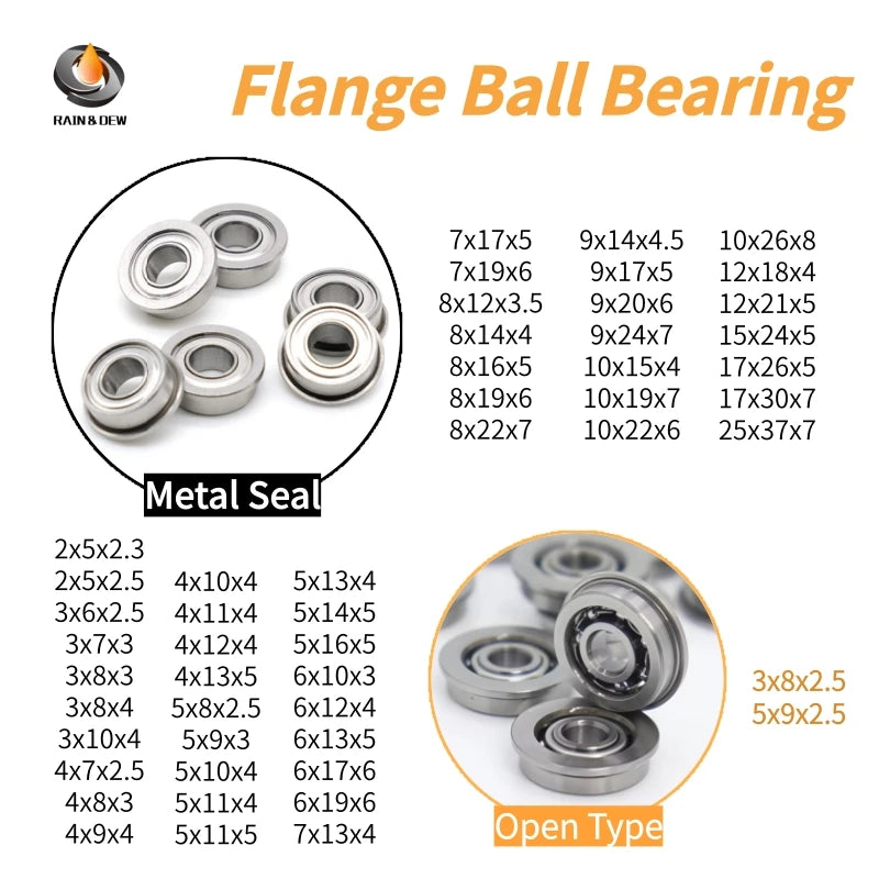 10P F688ZZ 8X16X5 MF74ZZ 4X7X2.5  Flange Ball Bearing ABEC-7 MF115ZZ MF128ZZ MF126ZZ F604ZZ F6000ZZ F608ZZ F695ZZ F6801ZZ F626ZZ