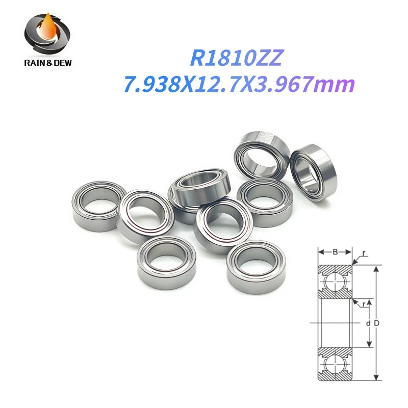 5/10pcs Inch Bearings Deep Groove Ball Bearings R2ZZ R3ZZ R4ZZ R6ZZ R8ZZ R144ZZ R166ZZ R168ZZ R1810ZZ