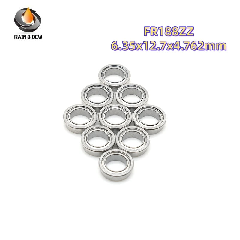 10Pcs  FR168ZZ  6.35x9.525x3.175mm,  FR144ZZ  3.175X6.35X2.779mm,   FR156ZZ 4.762X7.938X3.175mm Flange Ball Bearing ABEC-9