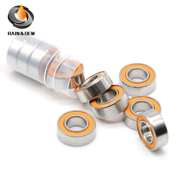 695-2RS Bearing ABEC-7 10PCS 5x13x4 mm Miniature 695RS Ball Bearings 619/5RS Z2V1 Orange Sealed bearing 695 2RS