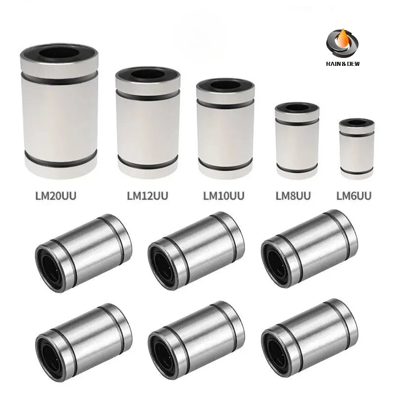 1/2P Linear Bearing LM5UU LM8UU LM10UU LM12UU LM20UU 6mm 8mm 10mm 12mm 16mm 20mm For 3D Printer CNC DIY Slide Guide Precision