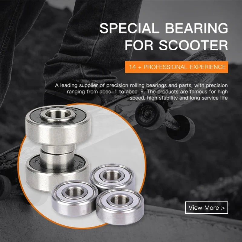 8Pcs S608ZZ  Stainless Steel Ball Bearing 608zz ABEC-9   8x22x7mm  Roller Skates Bearing 608