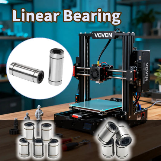 4PCS Long Type Linear Bearings ABEC-7 Double Sealed Chrome Steel Bushings LM8LUU 8X15X45 mm for VORON 1.8