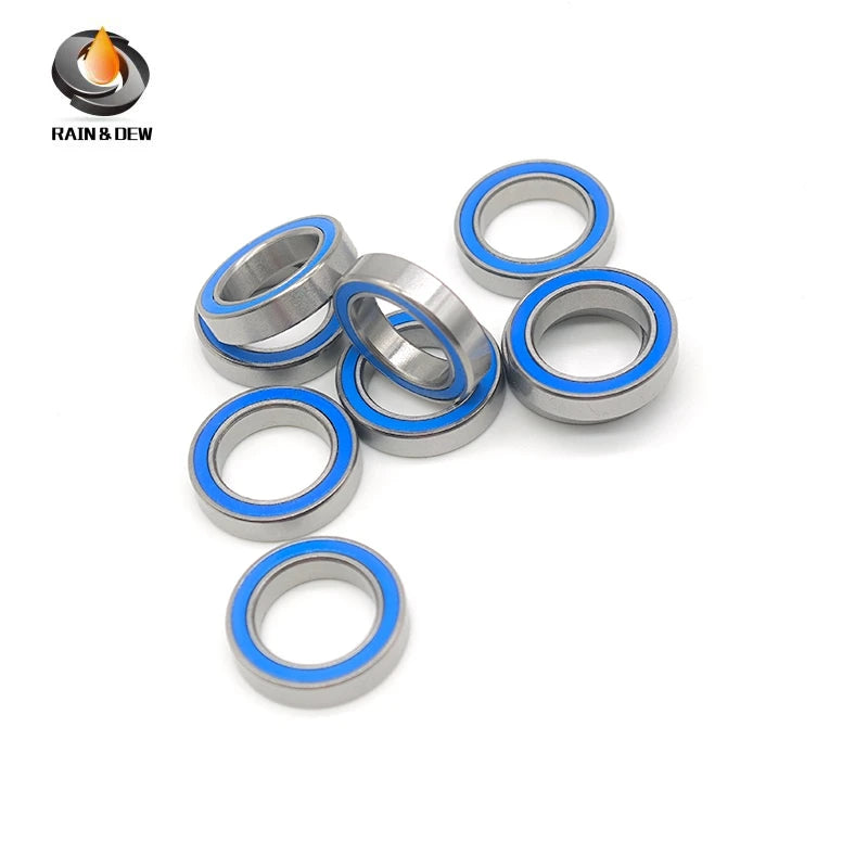 10PCS 6702RS 15X21X4 mm Bearing ABEC-7  Chrome Steel Ball Bearings With Blue Rubber Seal