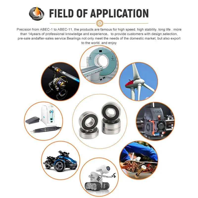 6704RS 20x27x4mm 10Pieces Bearing ABEC-7  Chrome Steel Ball Bearings With Black Rubber Seal 6704-2RS