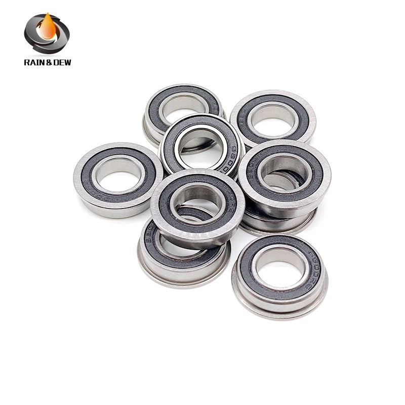10PCS F6800RS 10X19X5 mm Double Rubber Cover Flange Ball Bearing Deep Groove Ball bearing 10×19×5mm
