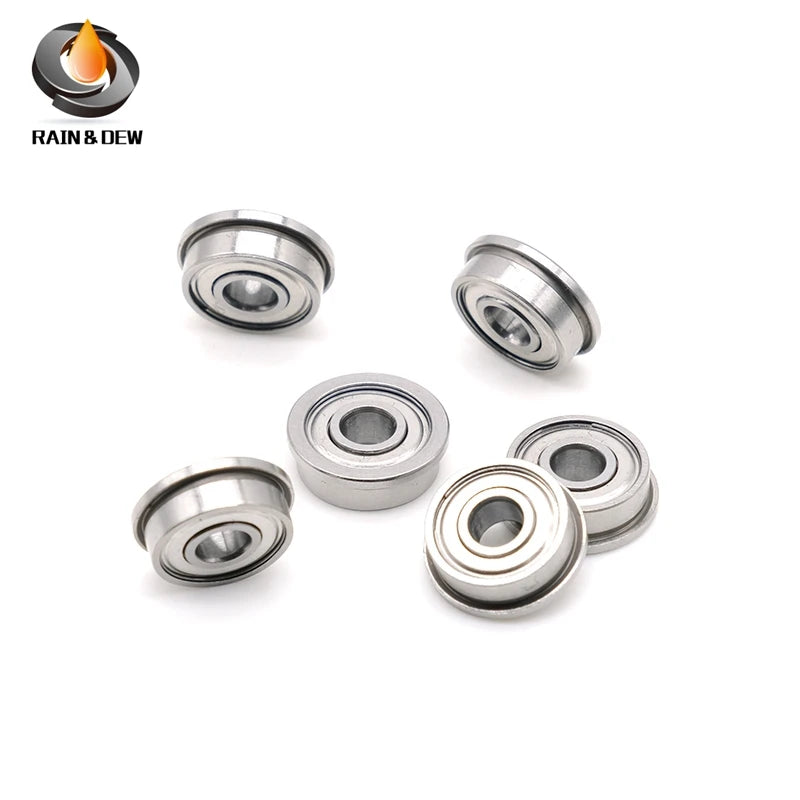 MF74ZZ Flange Bearing 4x7x2.5 mm 10PCS Double Shielded Bearing Steel Flanged MF74ZZ Ball Bearings