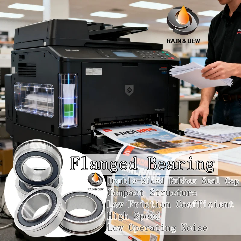 10PCS F6800RS 10X19X5 mm Double Rubber Cover Flange Ball Bearing Deep Groove Ball bearing 10×19×5mm