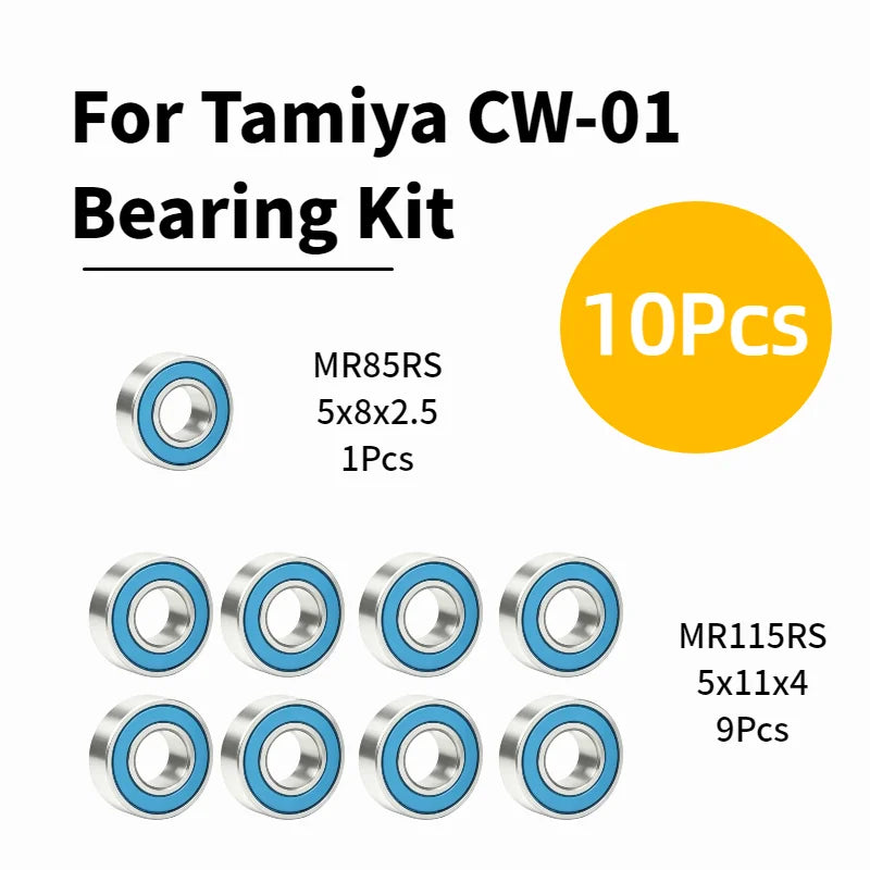 Bearing Kit for TAMIYA CW-01 RC Car Ball Bearings Set Model Car Upgrade Replacement Parts 5x8x2.5 5x11x4
