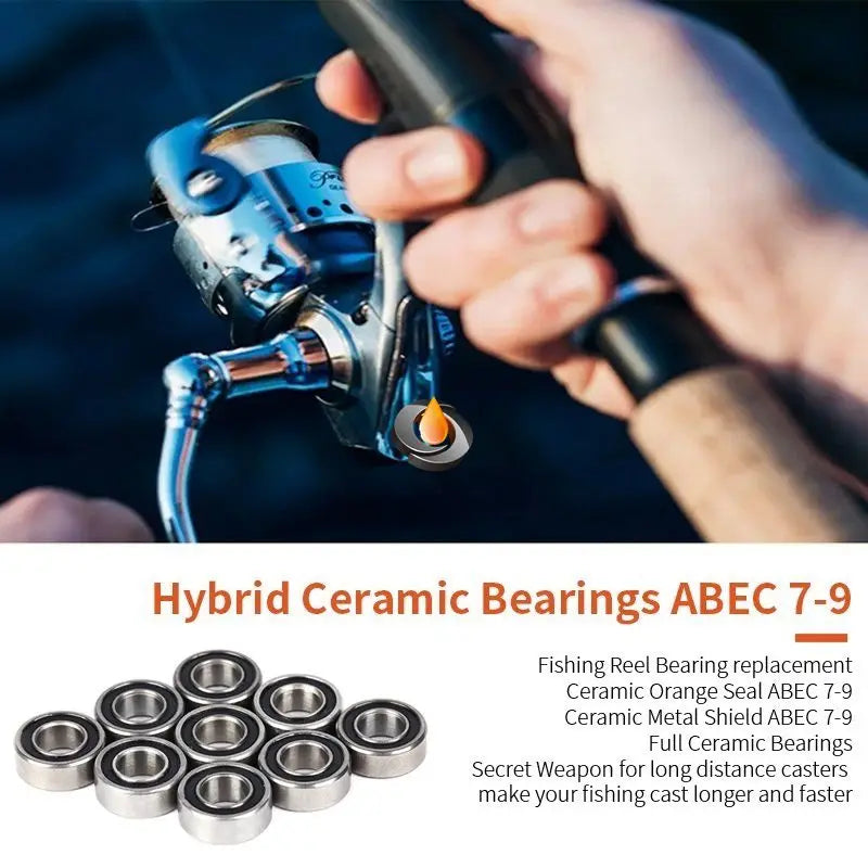 10Pcs  SR156 2RS CB ABEC-7 4.762x7.938x3.175mm  Stainless Steel Hybrid Ceramic Ball Bearing Ceramic Bearing For Fishing Reel