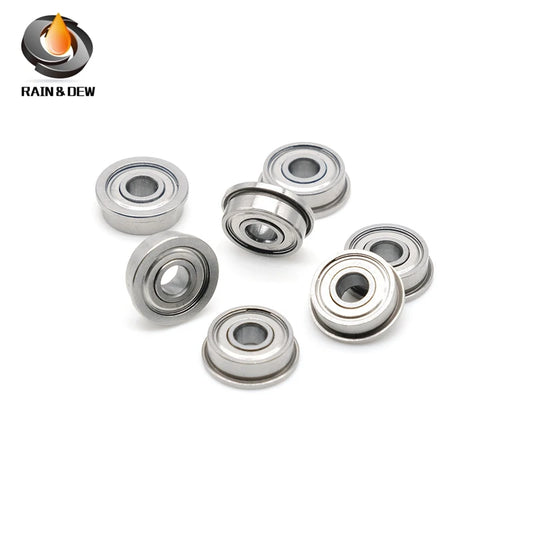 MF74ZZ Flange Bearing 4x7x2.5 mm 10PCS Double Shielded Bearing Steel Flanged MF74ZZ Ball Bearings
