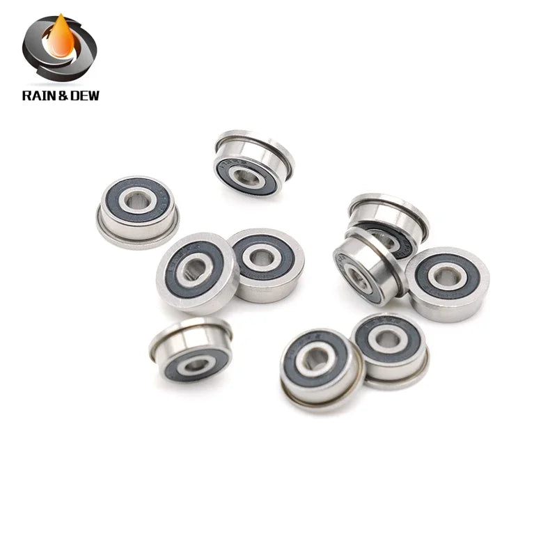 10PCS F624-2RS  4X13X5 mm Bearing ABEC-7 Miniature Flanged F624RS Ball Bearings RF-1340DD