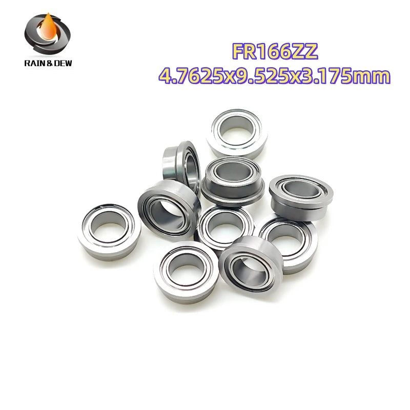 10Pcs  FR168ZZ  6.35x9.525x3.175mm,  FR144ZZ  3.175X6.35X2.779mm,   FR156ZZ 4.762X7.938X3.175mm Flange Ball Bearing ABEC-9