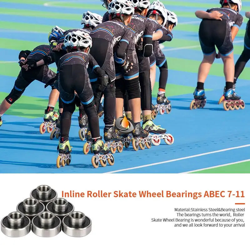 8Pcs 608 RS Bearing 8x22x7 mm  ABEC-11  Integrated spacer Bearing 608 Skateboard Longboard Bearing danceboard bearing