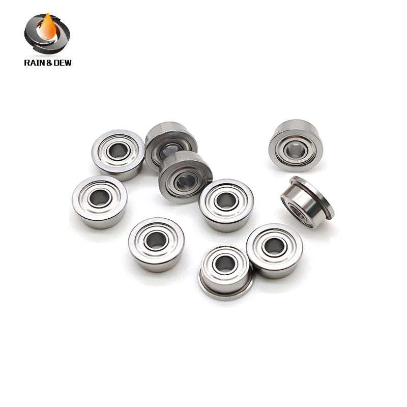 10PCS F693ZZ 3x8x4 mm Bearing ABEC-7 Flange Bearing Deep Groove Ball Mini Ball Bearing