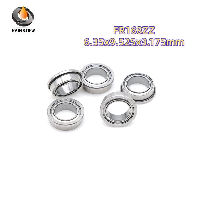 10Pcs  FR168ZZ  6.35x9.525x3.175mm,  FR144ZZ  3.175X6.35X2.779mm,   FR156ZZ 4.762X7.938X3.175mm Flange Ball Bearing ABEC-9