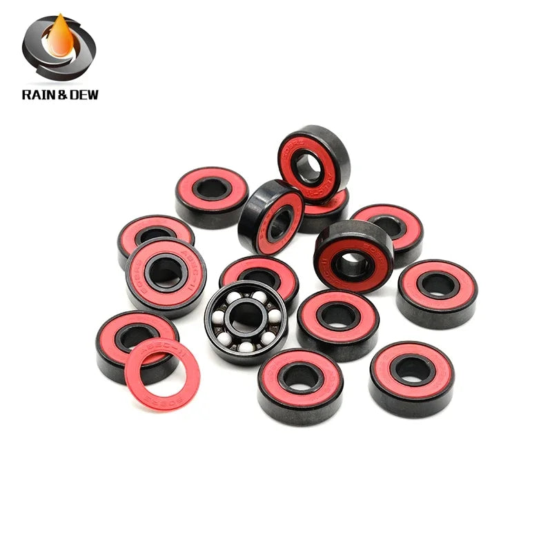8Pcs 608 2RS Hybrid Ceramic Bearing ABEC-11 8x22x7 mm Skateboard Spinner Ceramic Nitride Pro Series 608 Ceramic Ball Bearings