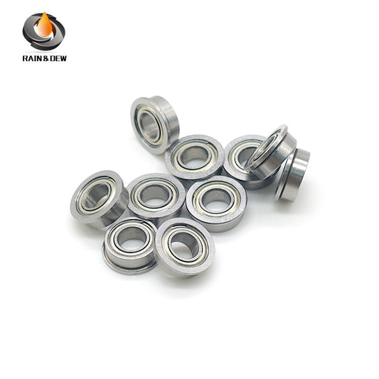 MF84ZZ Flange Bearing 4X8X3 mm 10PCS Double Shielded Bearing Steel Flanged MF84ZZ Ball Bearings