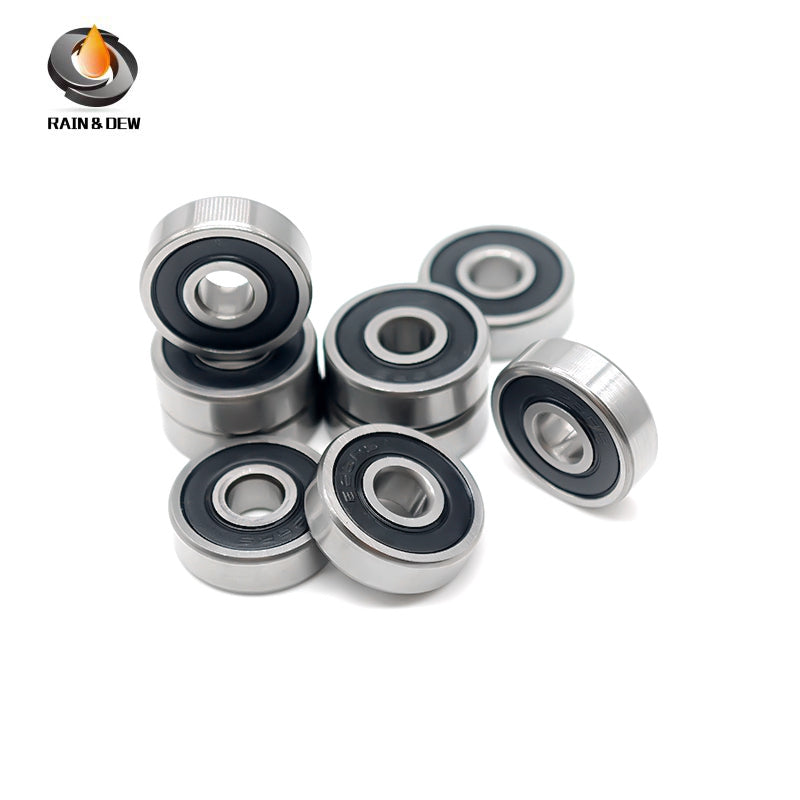10PCS S623RS	3x10x4mm Durable & Fully Sealed Bearing for Fishing Gear ABEC-7 Stainless Steel with Black Rubber Shield