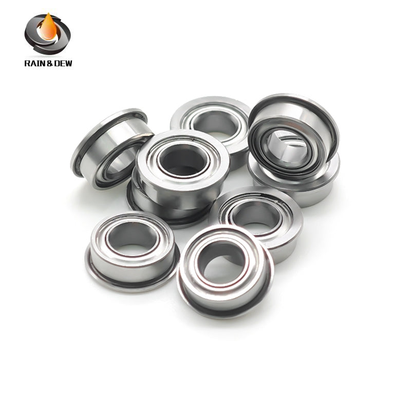MF84ZZ Flange Bearing 4X8X3 mm 10PCS Double Shielded Bearing Steel Flanged MF84ZZ Ball Bearings