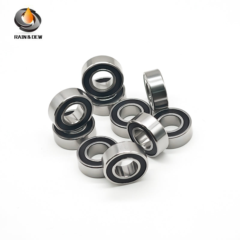 10PCS S687RS  7x14x5mm Durable & Fully Sealed Bearing for Fishing Gear ABEC-7 Stainless Steel with Black Rubber Shield